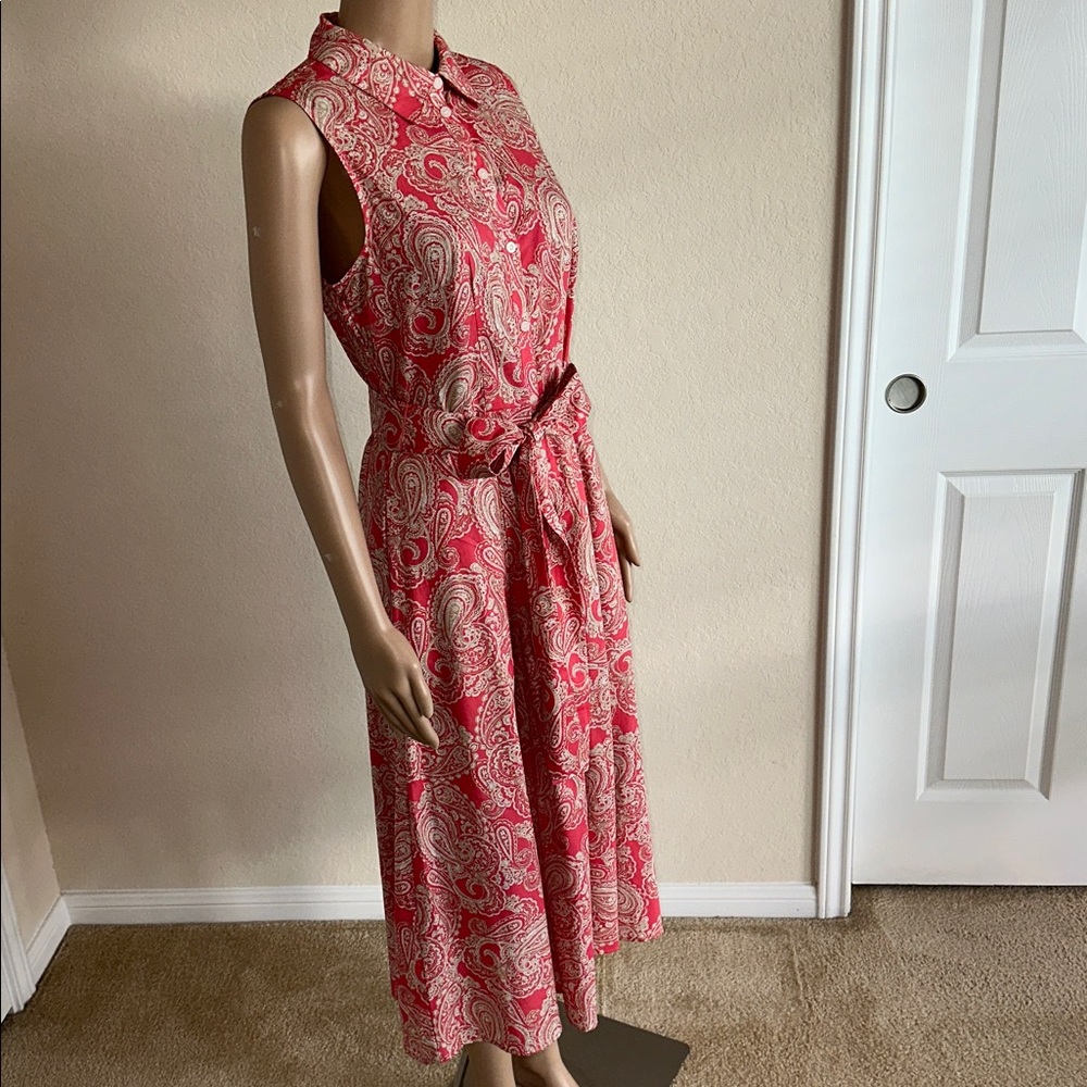 NWT Tommy Hilfiger Red Paisley Midi Dress Size 8. - Picture 4 of 16